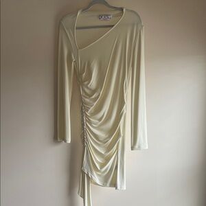 Off-White Cream Asymmetrical Dress